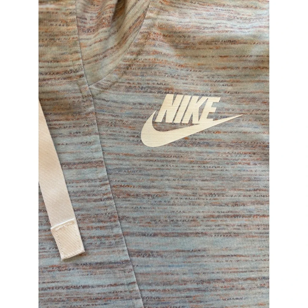 Nike Sportswear Gym Vintage Full Zip Hoodie Blue Orange Space Dye 924081-411 M